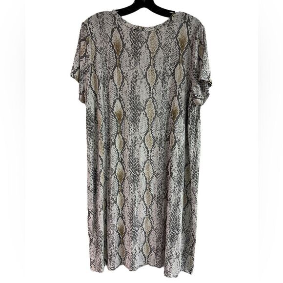 Express Gray Multi Snake Print Rayon T-shirt Dress Size XL - Picture 2 of 4